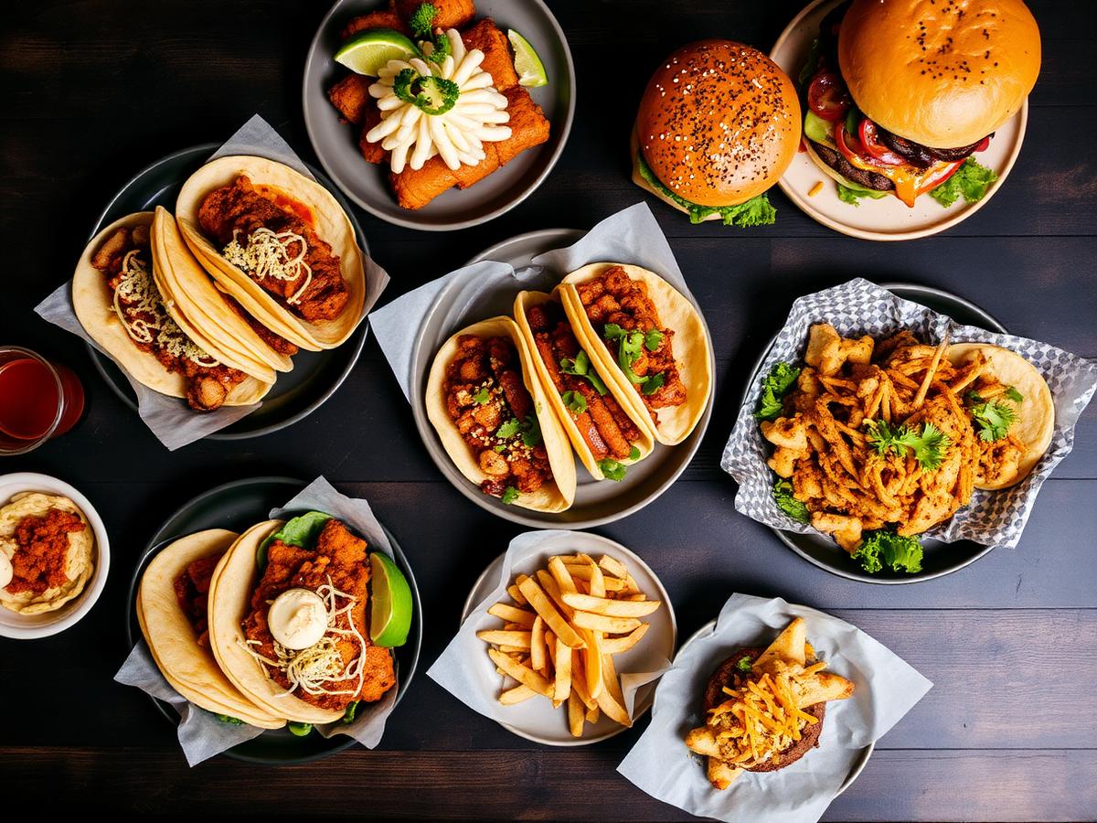 Restaurant food featured in a mobile advertisement